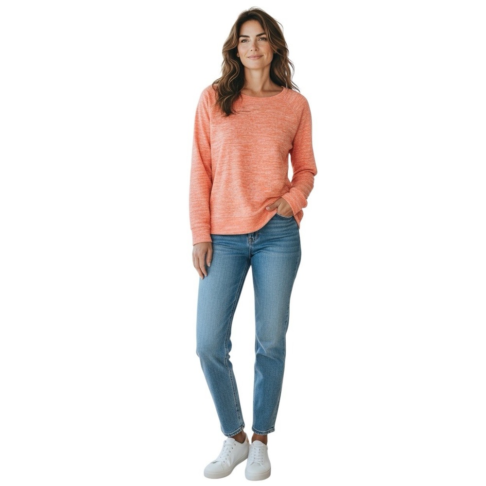 Prana Light Orange‎ Pullover Sweatshirt Women's Organic Cotton Size Medium